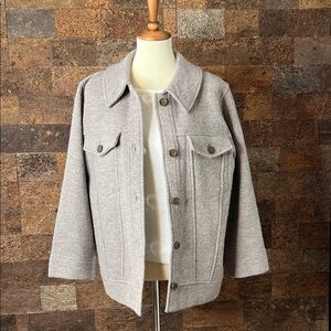 Madewell Wool Gray Shirt Button-Up Jacket NWT